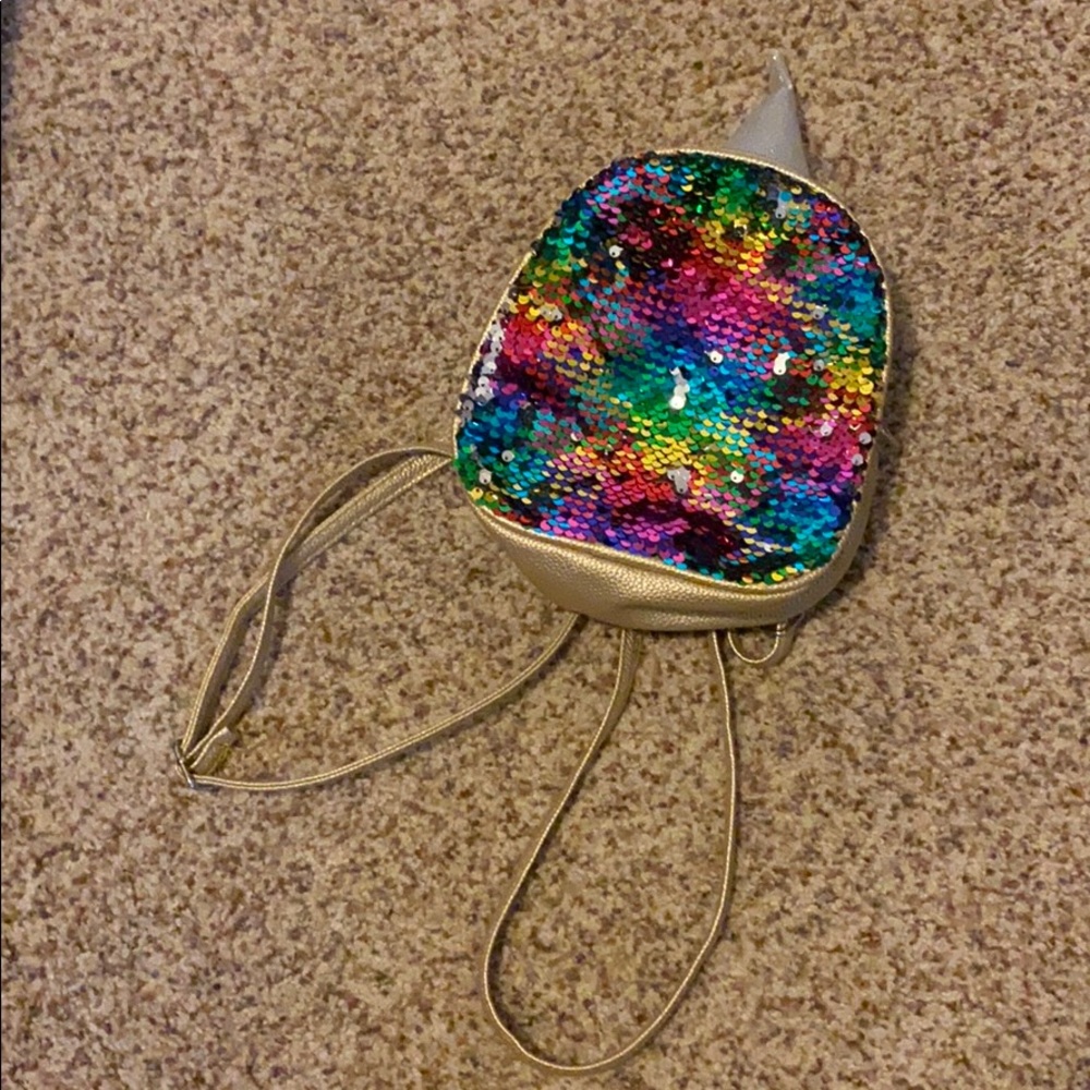 Unicorn rainbow sequin backpack
